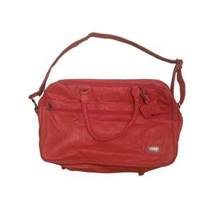 Vintage Amelia Earhart Red Luggage Carry-on Overnight Bag American Adventurer b3